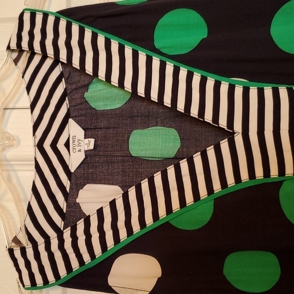 Crown & Ivy Women's Sleeveless Navy & Polka-dots Top Size Small - Picture 2 of 8